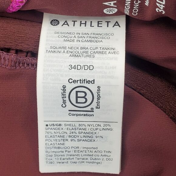 Athleta Hero Bloom Square Neck Tankini Size 34D/DD - Picture 10 of 11